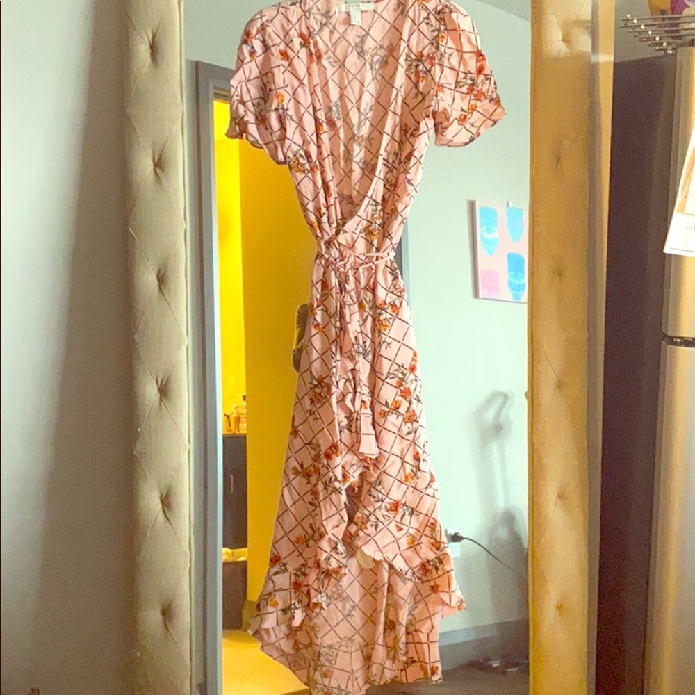Floral maxi wrap dress